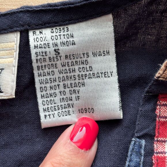 Casey & Max Vintage 90s Women Vest Patchwork Plaid Cottagecore Navy Small I108 - Picture 8 of 9